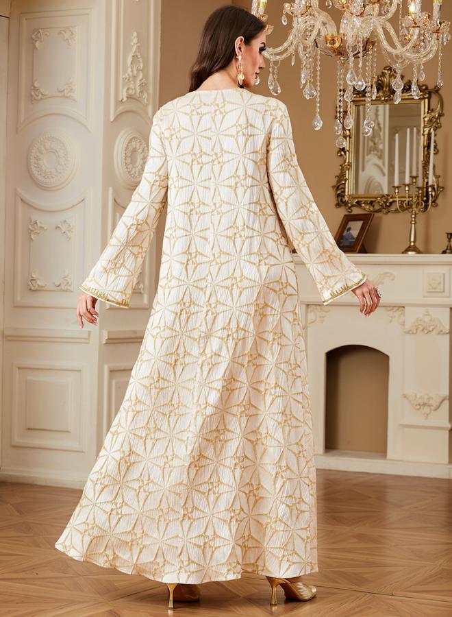 Take Two Women Textured Faux Pearl Detail Jalabiya - Image 4