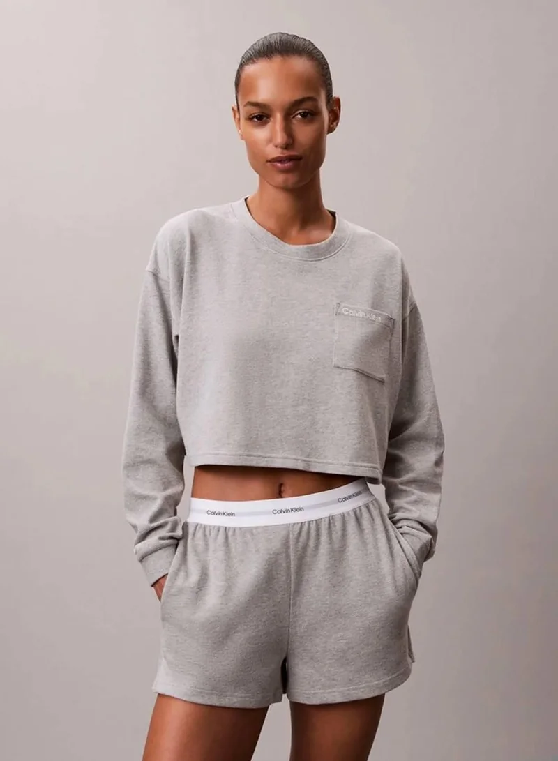 Logo Cotton Jersey Cropped Lounge Top