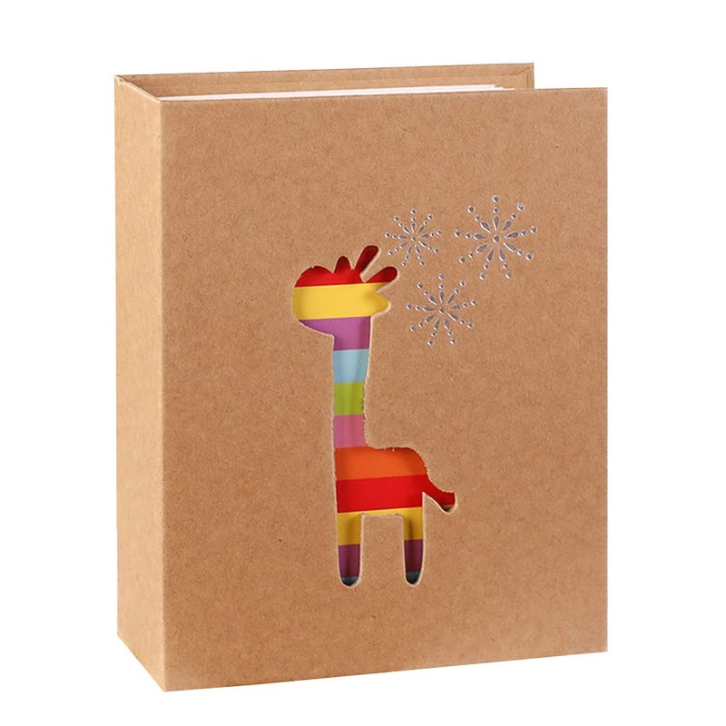 Kraft Paper Photo Album 200 Pockets 5x3.3 Inch Picture Anniversary Long Memory Storage Wedding Photo Album Scrapbook