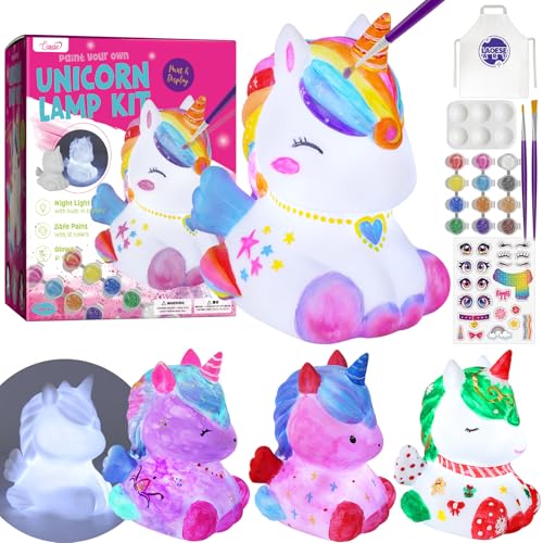 LAOESE Paint Your Own Unicorn Lamp Kit Art Supplies Unicorn Painting kit for Kids Arts and Crafts for Kids Ages 612 Unicorn Toys Birthday Easter Gifts for Kids Girls Boys Ages 3 4 5 6 7 8 9 10 11 12 - Image 1