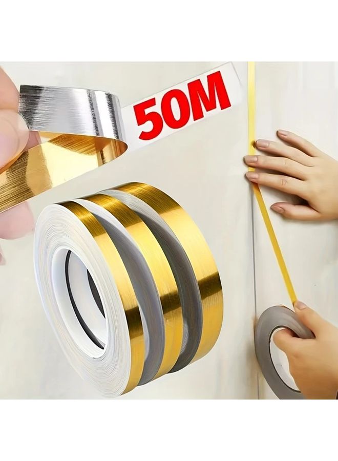 Golden Self Adhesive Tile Sticker Tape Waterproof Wall Gap Sealing Strip 1cm - Image 2