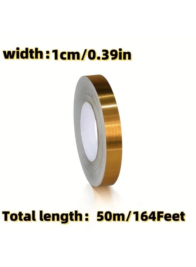 Golden Self Adhesive Tile Sticker Tape Waterproof Wall Gap Sealing Strip 1cm - Image 1