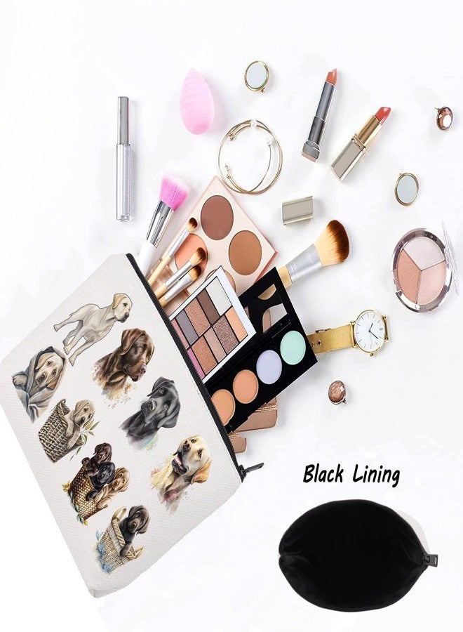 LEVLO Labrador Retriever Cosmetic Makeup Bag Gift For Black Lab Dog Lover Black Labrador Mom Travel Pouch Bag Labrador Retriever Merchandise (Labrador Retriever) - Image 3