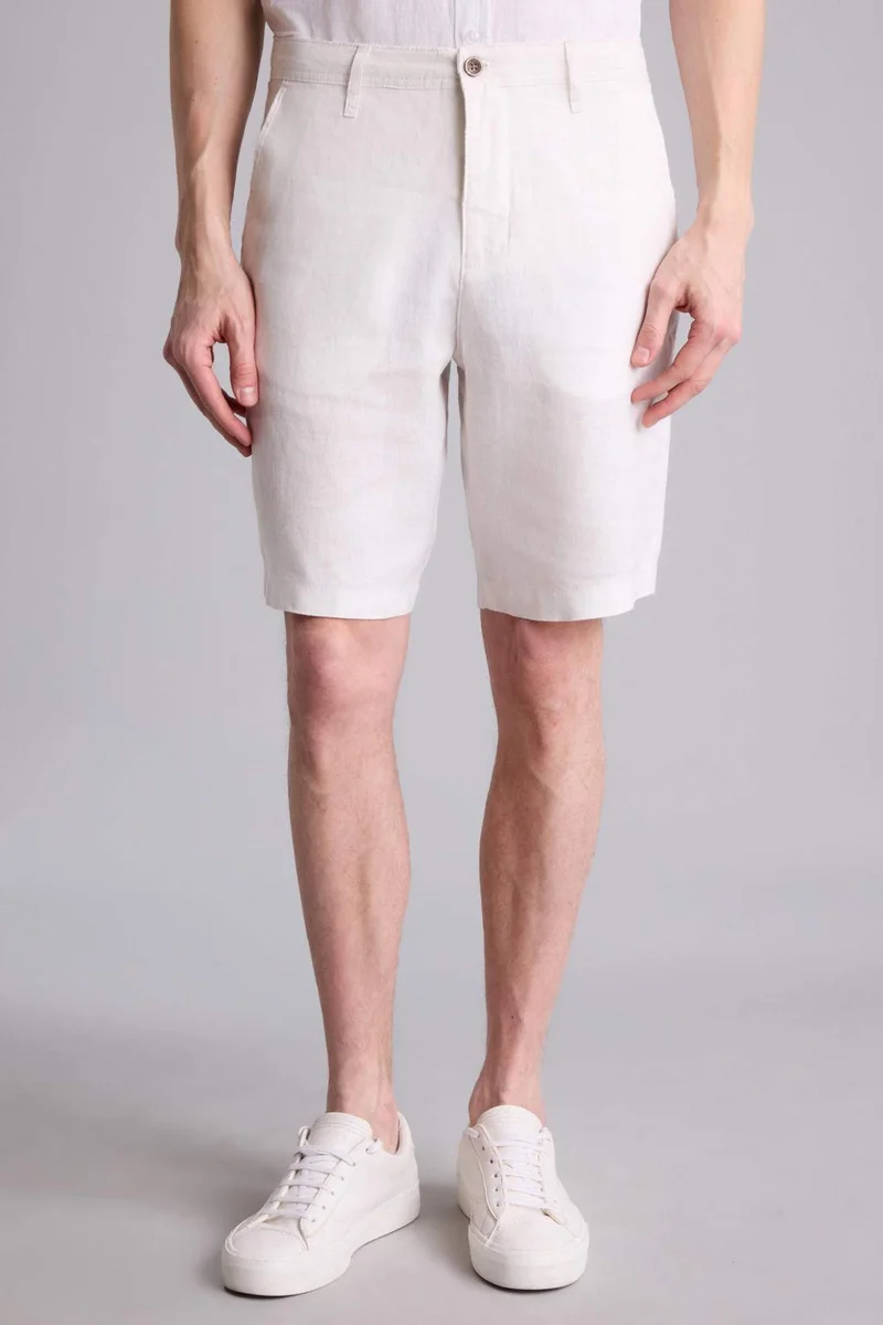 ديفاكتو Regular Fit Summer Linen Bermuda Shorts