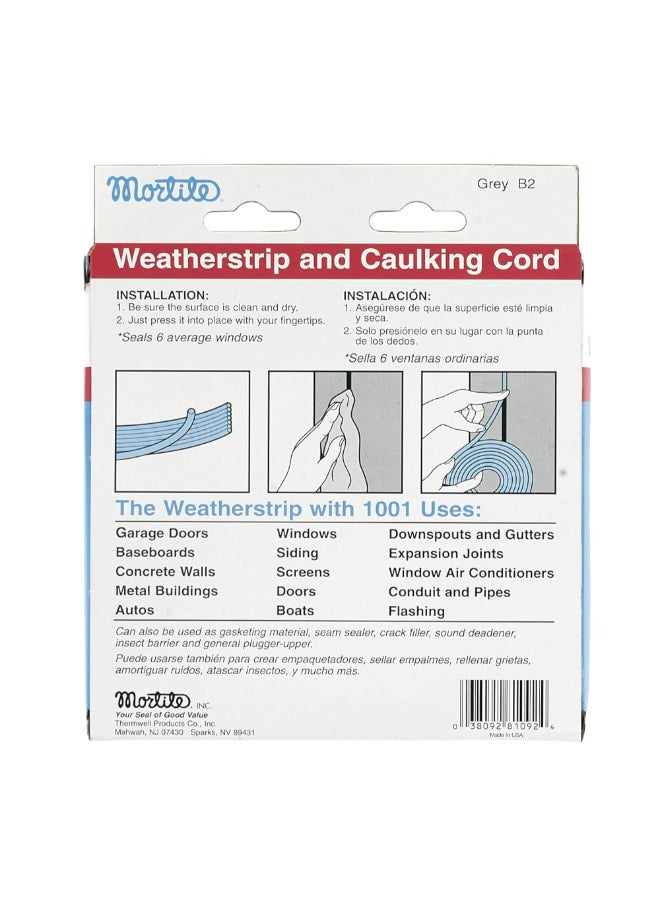 Frost King Mortite Fingertip Weatherstrip and Caulking Cord Grey 90 ft B2 - Image 5