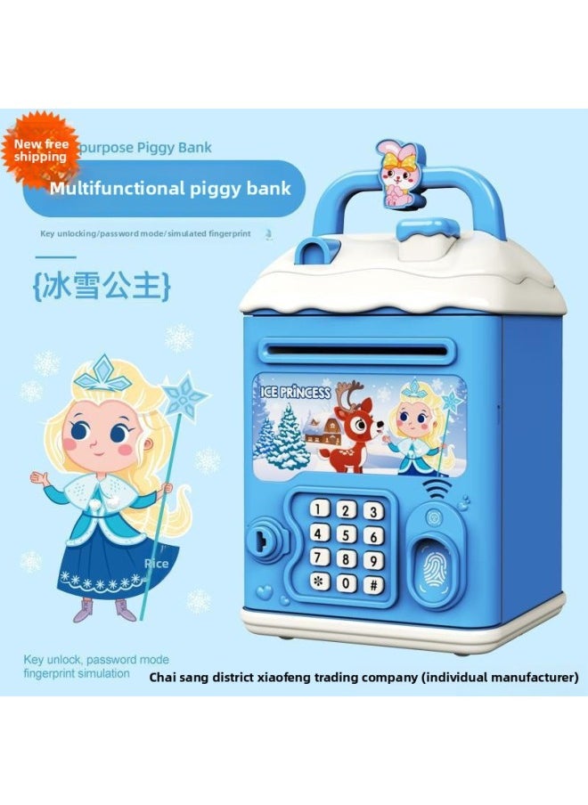 Generic - Children's Girls Kulomi Piggy Bank Can Access Only In And Out Of Boys Savings Password Box Wholesale-Color:Ice Princess [key Unlocking⭐Password Fingerprint⭐Automatic Door Opening] Battery Model - Image 1
