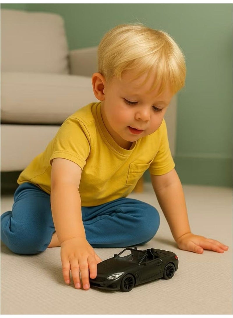 كين سمارت سيارة لعبة بي إم دبليو Z4 قابلة للتحويل مصنوعة من سبيكة معدنية مصبوبة بمقياس 1:34، قابلة للفتح والسحب للخلف، لون أسود - Image 4