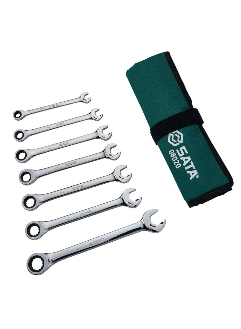 SATA GL08020 7-Piece SAE Double Ratcheting Wrench Set - Image 3