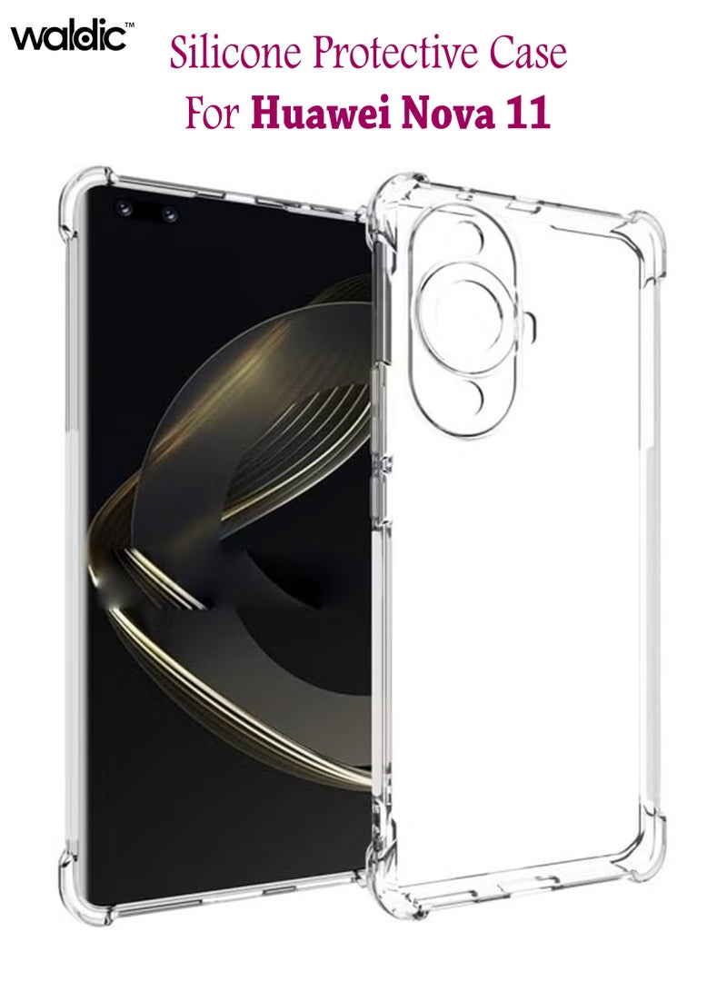 ولديك جراب Huawei Nova 11 | مصمم خصيصًا لجراب Huawei Nova 11 | جراب نحيف مرن من مادة TPU مع وسادة هوائية وامتصاص الصدمات من المطاط الناعم والسيليكون مناسب لهاتف Huawei Nova 11 | شفاف - Image 1