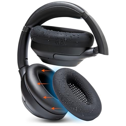 WC ﻿﻿WC SweatZ XM3 - Patented Protective Earpad Sweat Covers for Sony WH1000XM3 by WC | Silicone Ear Covers for Sony WH-1000XM3 Headphones | Sweatproof & Easily Washable | Black - Image 1