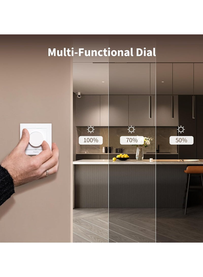 Aqara Dimmer Wall Light Switch H2 EU,Thread/Zigbee Protocol, 2-in-1 Neutral, Single Switch, 200W for dimmable LED/CFL/incandescent/Halogen/ELV Lights,Supports Apple Home,Alexa,Google and Matter-White - Image 3