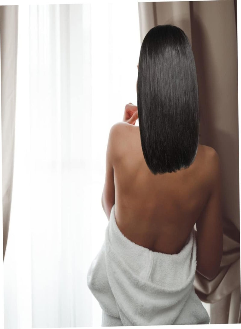 GGOOT Short Straight Bob Wigs,Fake Wigs,Black Middle Parting Wig Shoulder Length Heat Resistant Wig 12inch - Image 4
