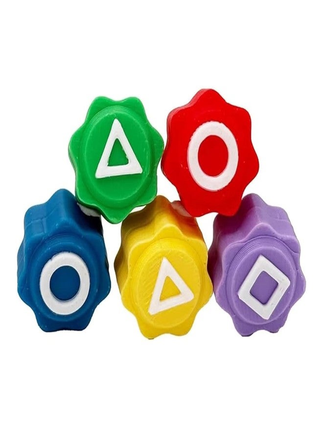 MAPA PLAY Plastic Gonggi Korean Traditional Game Set 5 Stones with Storage Case Fun Indoor Outdoor Activity Toy for Kids and Family (Without Case-Multicolor) - Image 1