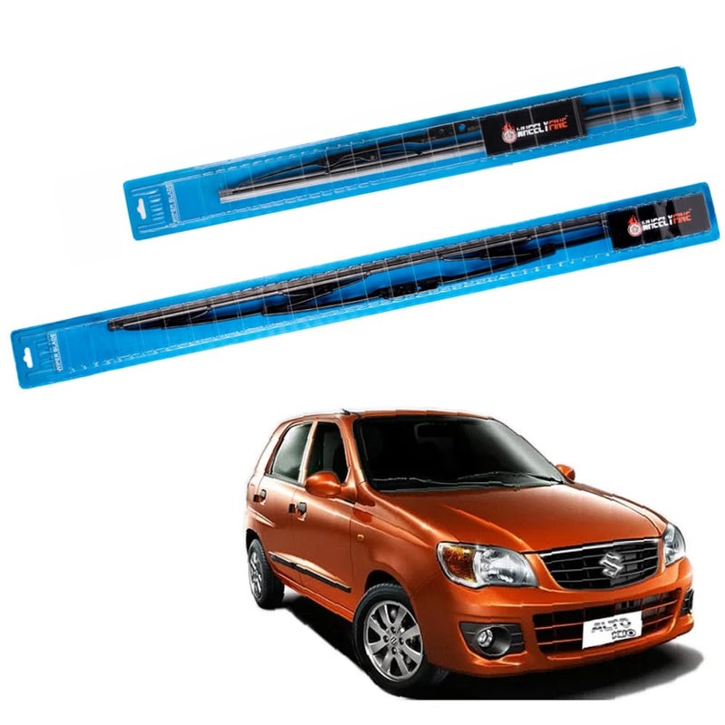 Wheelyfine Car Wiper Blades | Metal Frame | Water Repellent Windshield Wipers | Blade Refills (Maruti Alto K10 (2010-2012) Dr 18"/Pa 16") - Image 2
