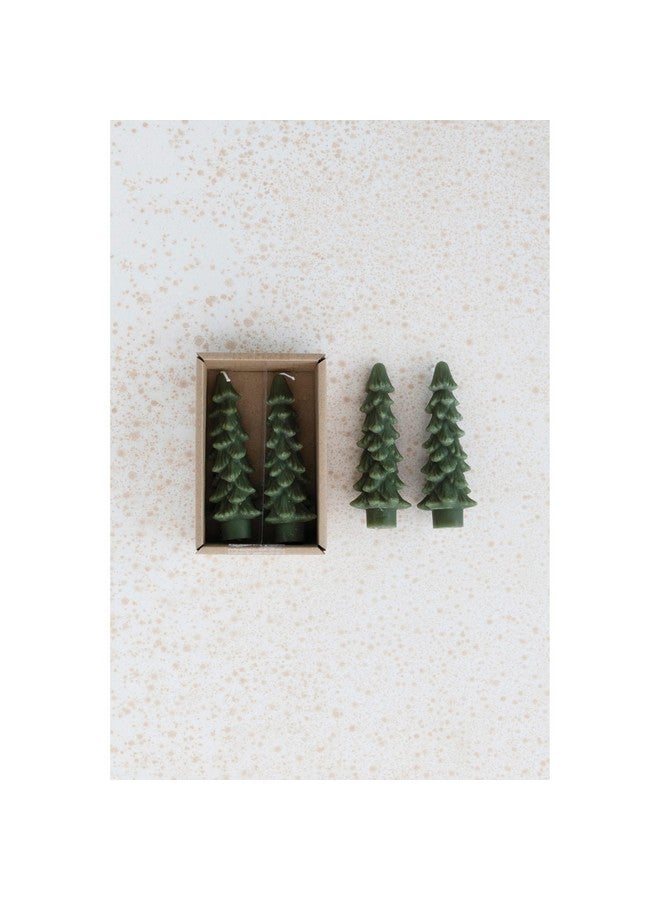 Creative Co-op شموع عمودية على شكل شجرة بدون رائحة من كرييتف كوبر، دائمة الخضرة، مجموعة مغلّفة من 2 - Image 3