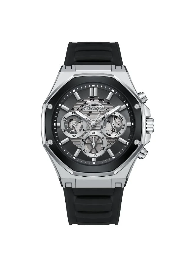 Slazenger SLAZENGER SL.9.2390.2.01 Men's Multi Function Display Watch & Silicone Strap Black