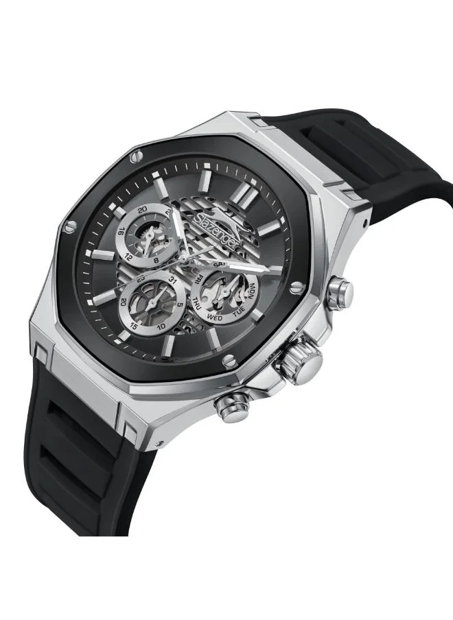 Slazenger SLAZENGER SL.9.2390.2.01 Men's Multi Function Display Watch & Silicone Strap Black