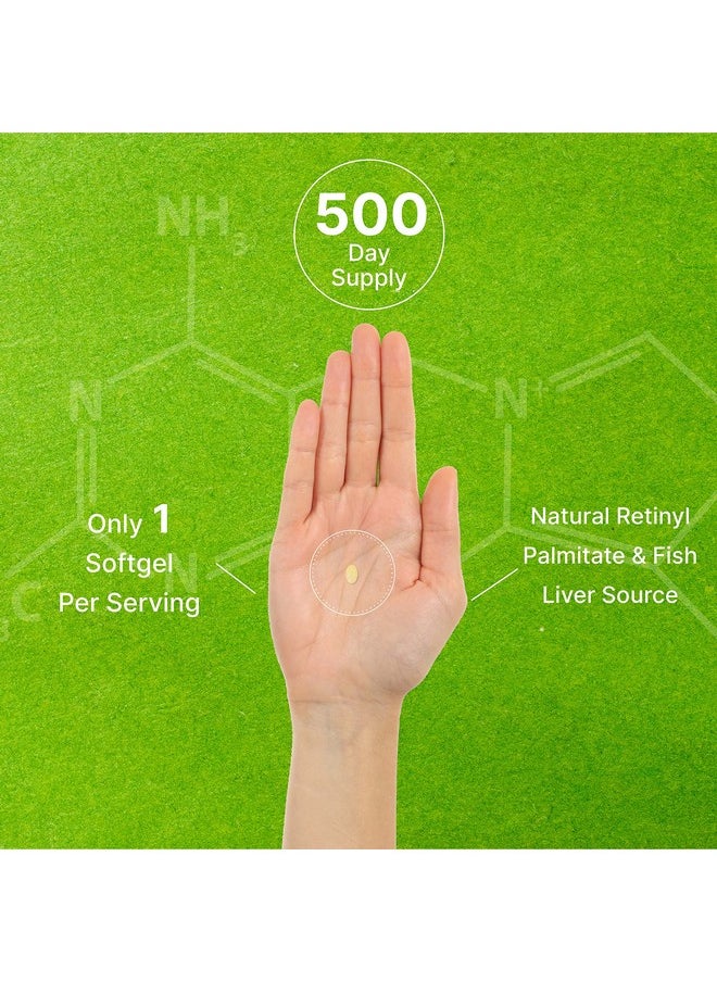 DEAL SUPPLEMENT - High Potency Vitamin A 25000 Iu 500 Coconut Oil Softgels; Easily Absorbed Natural Fish Liver Oil Source Vitamins For Eye Immune & Skin Health Easy To Swallow Nongmo - Image 1
