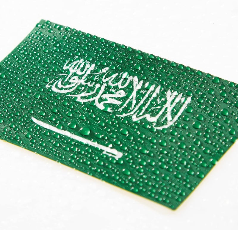كانتيندو 5 قطع ملصق شعار علم المملكة العربية السعودية - ملصقات سيارة من الفينيل العاكس لعلم المملكة العربية السعودية - ملصق مقاوم للماء لنافذة السيارة والمصد (2.5 × 4.5 بوصة) - Image 2