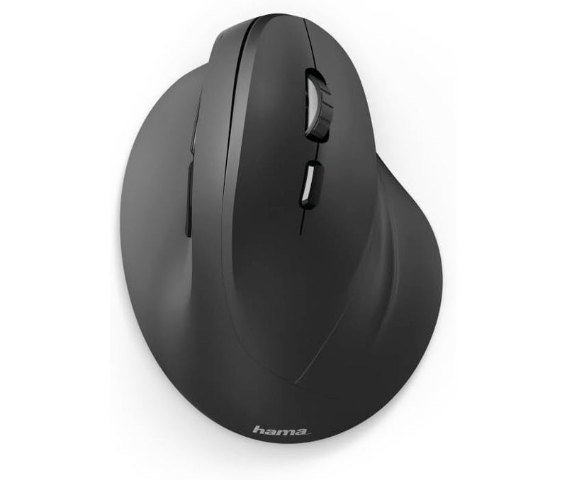 Hama Vertical Ergonomic Wireless Mouse EMW-500, 6 Buttons, 1800 DPI, 2.4 GHz USB Receiver, Right-Handed, Adjustable DPI, Comfortable Grip, for Laptop/PC, Black - Image 1