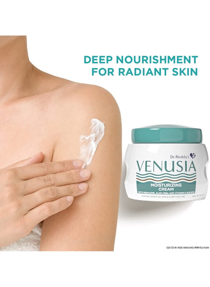 VENUSIA Dr Reddy'S Moisturizing Cream Body and Face Cream For Dry To Very Dry Skin With Aloe Vera Vitamin E And Squalene Upto 24 Hrs Hydration Non Comedogenic Non Greasy 100G - Image 3