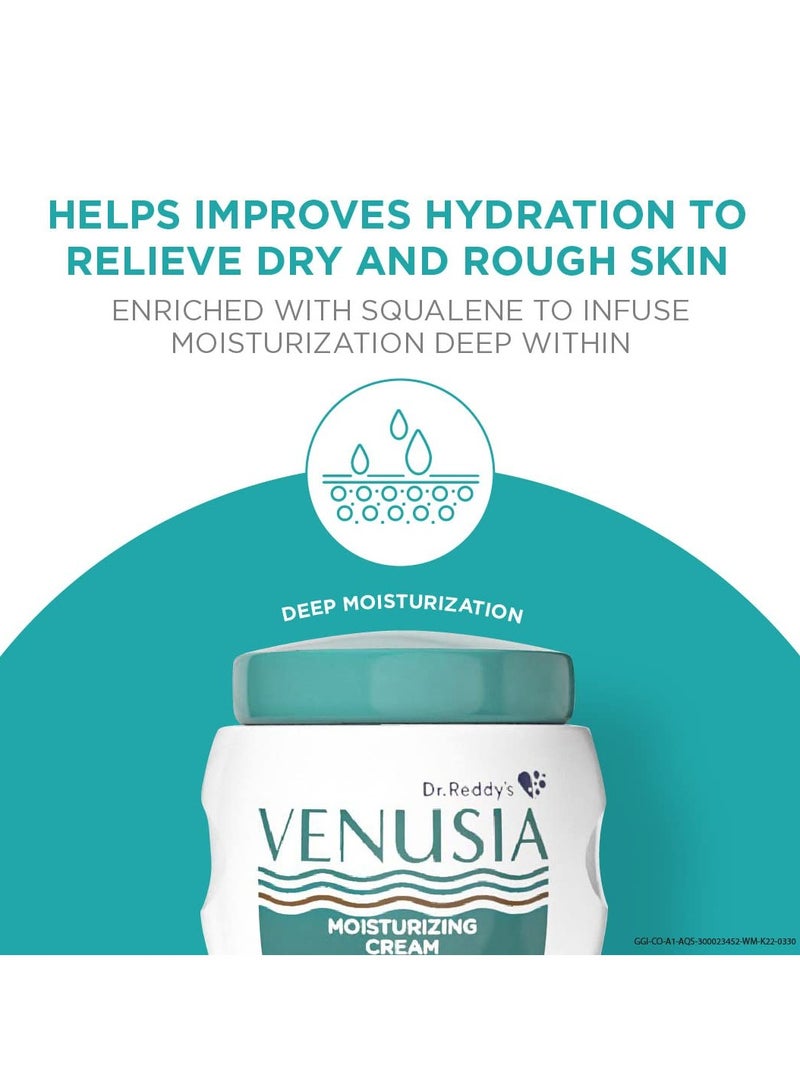 VENUSIA Dr Reddy'S Moisturizing Cream Body and Face Cream For Dry To Very Dry Skin With Aloe Vera Vitamin E And Squalene Upto 24 Hrs Hydration Non Comedogenic Non Greasy 100G - Image 4