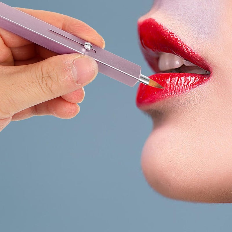 فرشاة أحمر شفاه مزدوجة الرأس قابلة للسحب للسيدات، فرشاة كونسيلر قابلة للسحب لتطبيق مرطب الشفاه، مناسبة للسفر والاستخدام اليومي - Image 4
