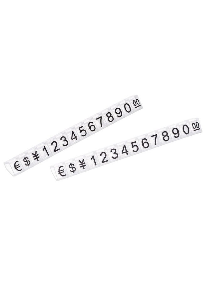 MECCANIXITY Adjustable Removable Mini Cube Price Tag Display Number Letter Price Label Stand Block Kit For Shop Counter Black On Clear,6.3X9Mm,14 Sets  - Image 1