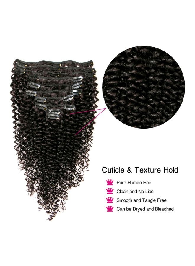 Pack Of 10 Kinky Curly Clip In Hair Extension Natural Black 12inch - Image 2