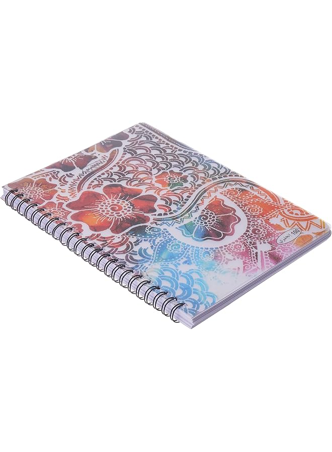 ROCO English 100 Sheets Fancy Spiral Note Book A5 Size Multicolor - Image 1