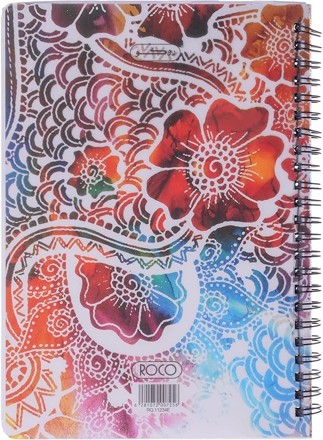 ROCO English 100 Sheets Fancy Spiral Note Book A5 Size Multicolor - Image 3