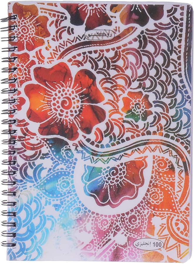 ROCO English 100 Sheets Fancy Spiral Note Book A5 Size Multicolor - Image 2