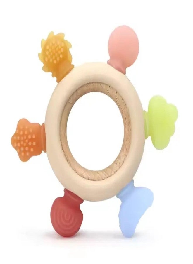Onomie Baby Teething Toys for Babies 0-6 Months-Baby Teether,Anti-Drop Silicone Mitten Teething Toy for Soothing Sore Gums,Teething Pacifier,Baby Toys 6 to 12 Months-Ideal Travel Essentials for (Jelly, Ring) - Image 1