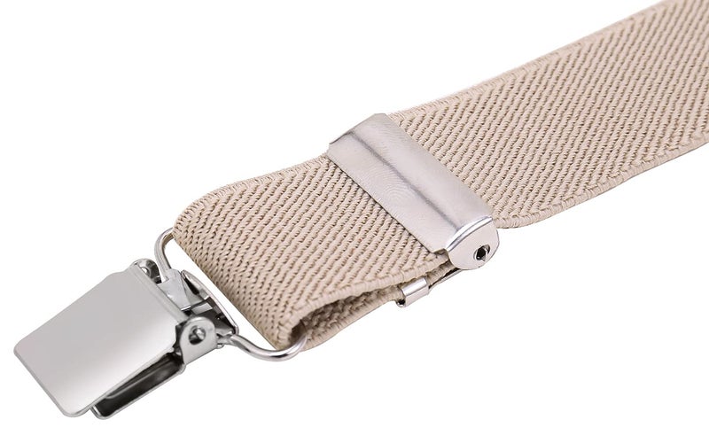 Pzle Boys' Suspenders and Bow Tie Set Adjustable Elastic 30 Inches Khaki - Image 4