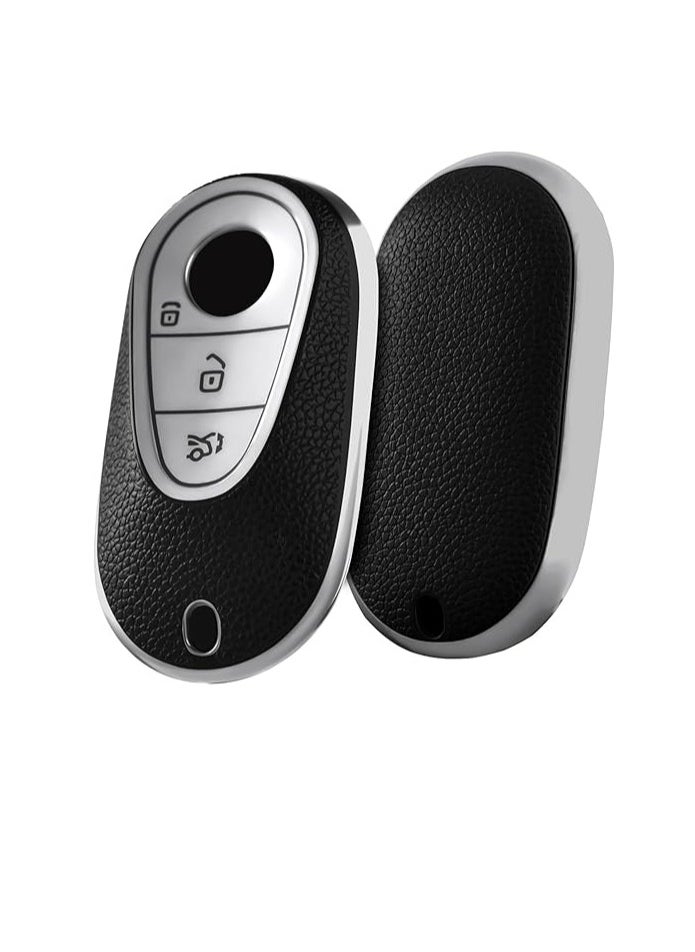OUYoo - OUYoo Car Key Case for Mercedes Benz, Key Case Cover for Mercedes Benz C S Class W206 W223 2020UP, Key Case Protective Accessory,Bring a key chain. - Image 1