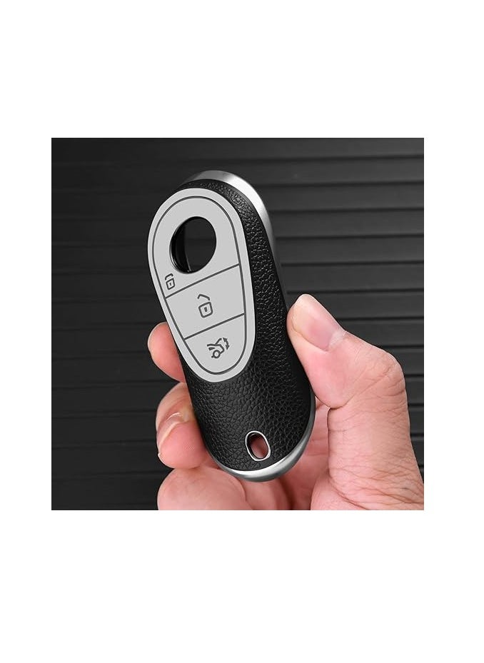 OUYoo - OUYoo Car Key Case for Mercedes Benz, Key Case Cover for Mercedes Benz C S Class W206 W223 2020UP, Key Case Protective Accessory,Bring a key chain. - Image 1