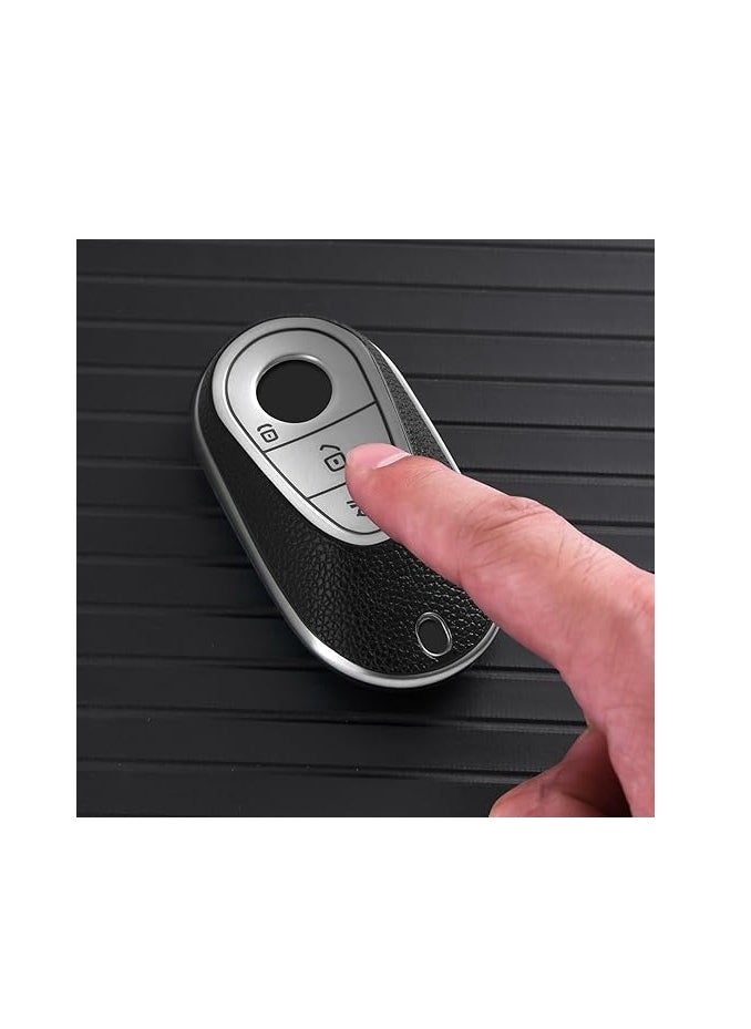 OUYoo - OUYoo Car Key Case for Mercedes Benz, Key Case Cover for Mercedes Benz C S Class W206 W223 2020UP, Key Case Protective Accessory,Bring a key chain. - Image 1