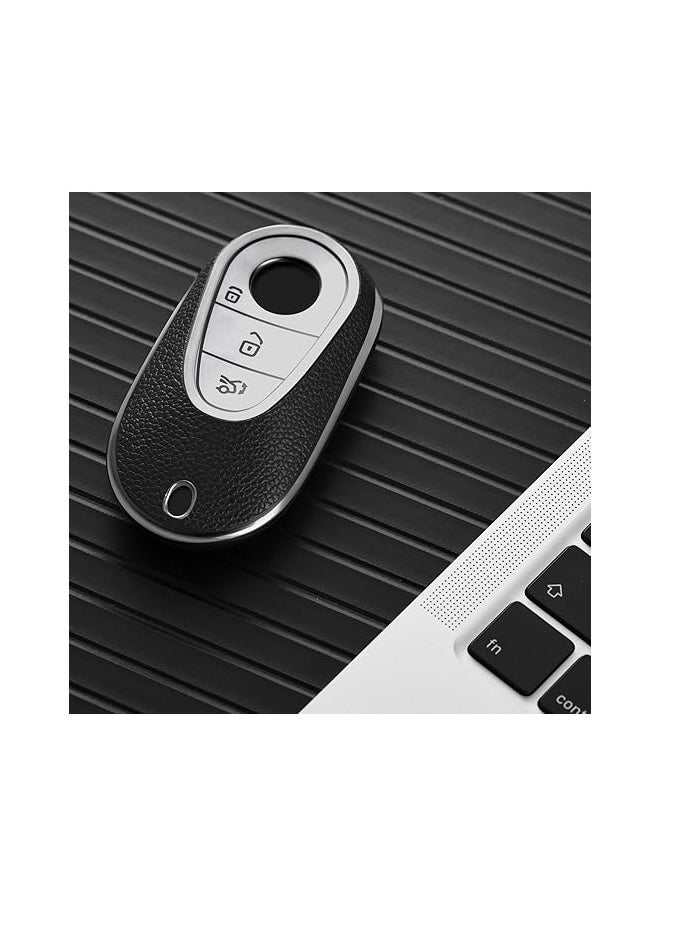 OUYoo - OUYoo Car Key Case for Mercedes Benz, Key Case Cover for Mercedes Benz C S Class W206 W223 2020UP, Key Case Protective Accessory,Bring a key chain. - Image 1