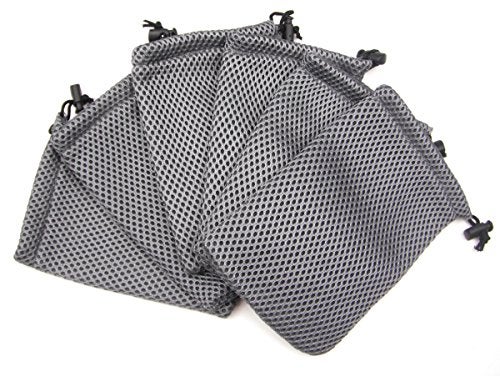 ALL in ONE 6pcs Grey Nylon Mesh Drawstring Bag Pouches for Mini Stuff Cellphone Mp3 10x15cm (4x6 Inch) - Image 1