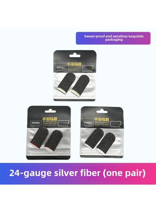 Chicken-eating Gloves 24-pin Silver Fiber Hand-swimming Finger Cover Ultra-thin Sweat-proof King Glory Walking Non-slip E-sports-Product Color:Warm Touch Screen Gloves  - Image 5