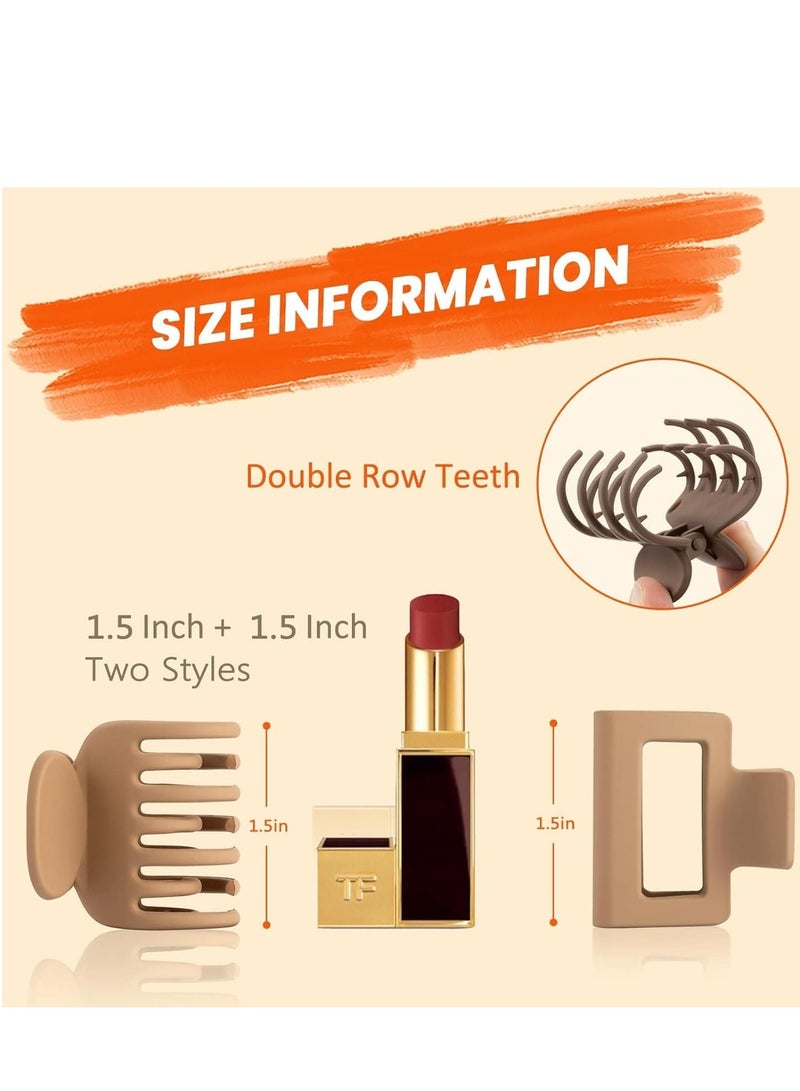 ميتوي 8 حزم مشبك شعر كليب للنساء والفتيات-عقد قوي عدم الانزلاق الفك كليب للشعر القصير رقيقة وطويلة سميكة الشعر (ألوان محايدة) - Image 2