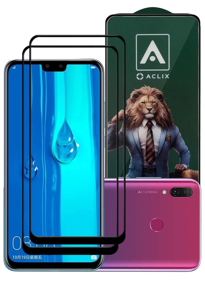 ACLIX 2 Pieces Antistatic ESD Dustproof Premium Quality High Definition Tempered Glass Screen Protector Designed For Huawei Y9 (2019) - Image 1