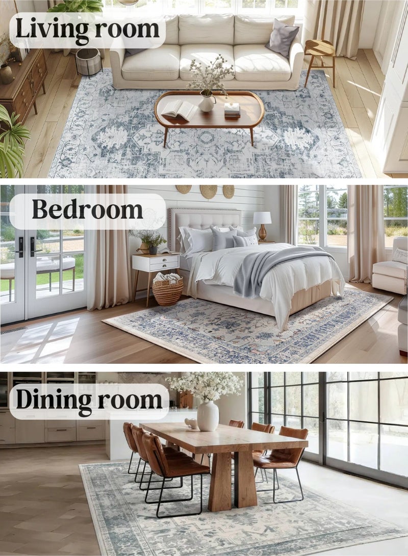 CHU DAI Luxury Area Rug Soft Touch Carpet Grey Multi for Kitchen Living Room Bedroom Dining Room - Image 3