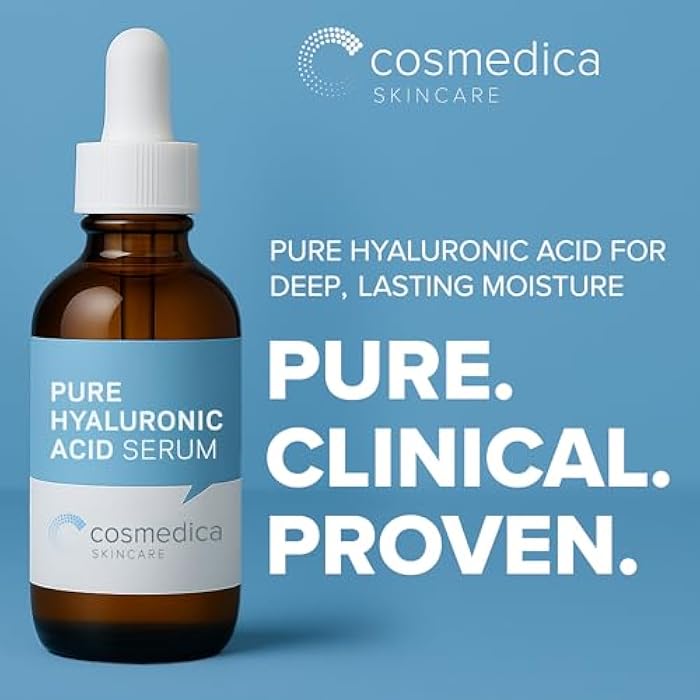 Cosmedica Skincare Hyaluronic Acid Serum for Skin 100% Pure Anti Aging Intense Hydration Moisture Non greasy Paraben free, Wrinkle Reducing and Brightening Serum (Pro Formula) 2oz - Image 2