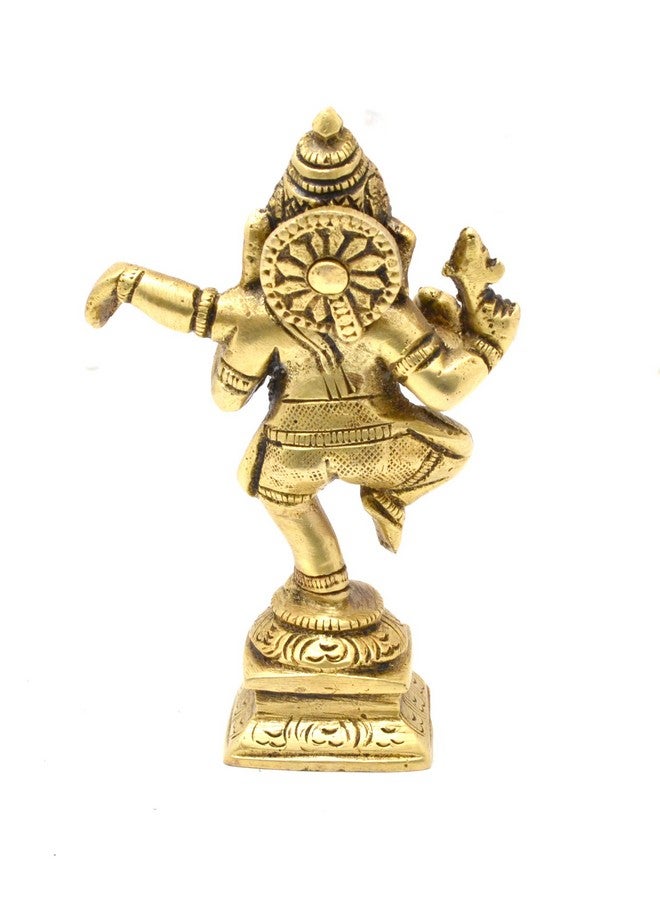 Two Moustaches Brass Dancing Ganesha Decor Idol for Home Temple, Ganesha Statue for Home, Lord Ganesha Statue, Size - 4.5 Inches, Standard, Pack of 1 - Image 2