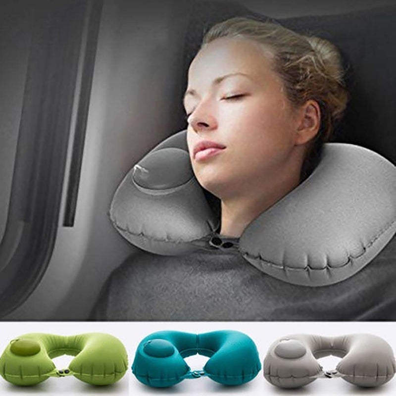 Anukmpa Anukmpa Travel Pillow Backpack Neck Manual Press Automatic Inflatable Pillow Care Head Cervical Waist Office Rest Travel Camping Best Flying Gift  - Image 2