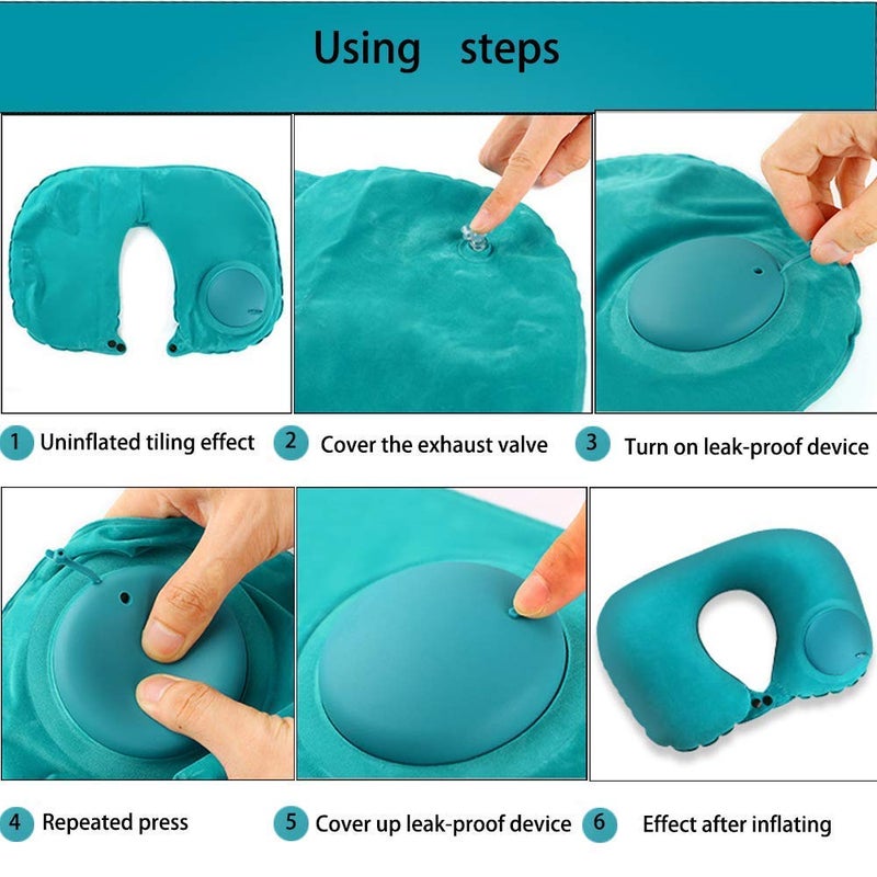 Anukmpa Anukmpa Travel Pillow Backpack Neck Manual Press Automatic Inflatable Pillow Care Head Cervical Waist Office Rest Travel Camping Best Flying Gift  - Image 4