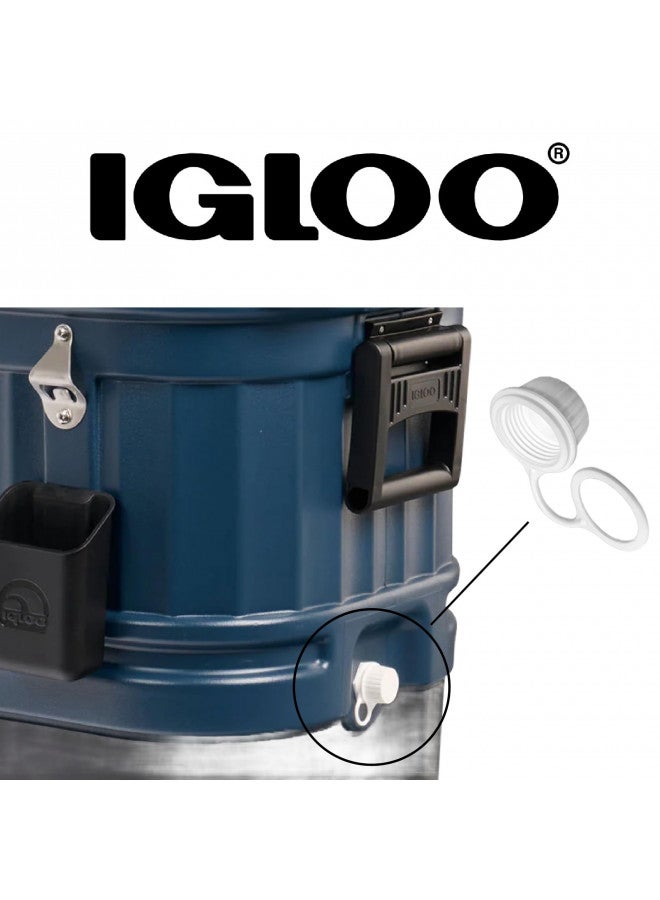 Igloo Cooler Threaded Drain Plug Caps with Plastic Tether 20049 White Small - Image 4