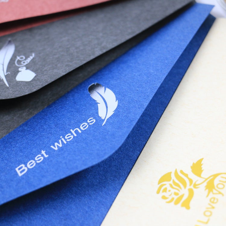 B2/B3 Retro Color Foil Western Blank Liner Envelope Business Invitation Letter Kraft Paper with Logo, Thickened - Image 4