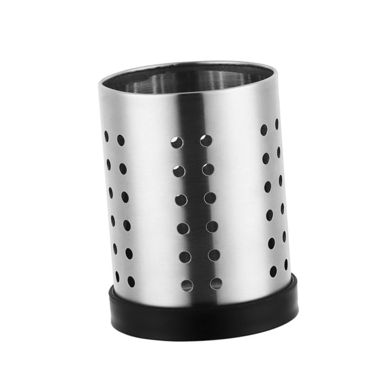 Stainless Steel Chopsticks Holder with Removable Waterproof Base Utensil Drying Rack Organizer - Image 2
